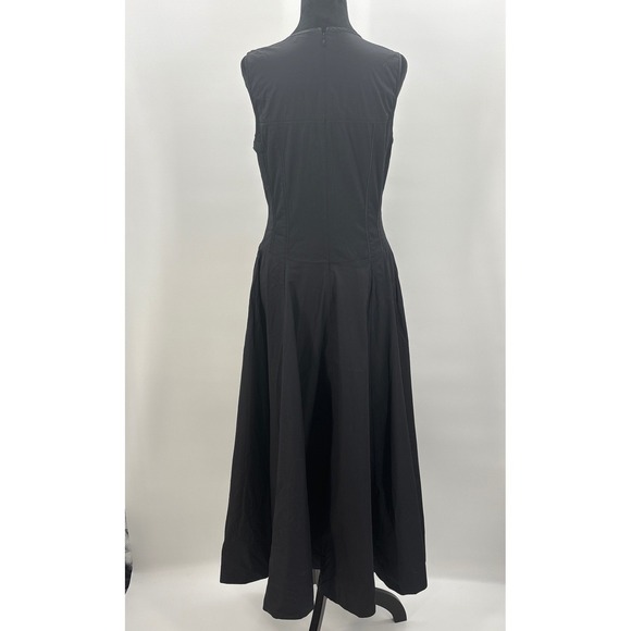 Madewell V-Neck Circle Seamed Maxi Dress True Black Sleeveless Cotton 00 NW050 - Picture 8 of 13